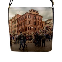 Piazza Di Spagna, Rome Italy Flap Closure Messenger Bag (l) by dflcprintsclothing