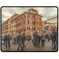 Piazza Di Spagna, Rome Italy Double Sided Fleece Blanket (medium)  by dflcprintsclothing