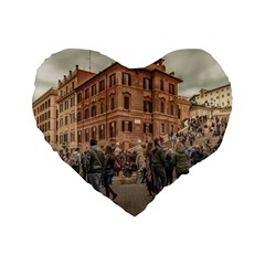 Piazza Di Spagna, Rome Italy Standard 16  Premium Flano Heart Shape Cushions by dflcprintsclothing