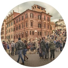 Piazza Di Spagna, Rome Italy Wooden Bottle Opener (round) by dflcprintsclothing