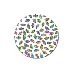 Folding Fan Background Wallpaper Magnet 3  (round) by HermanTelo