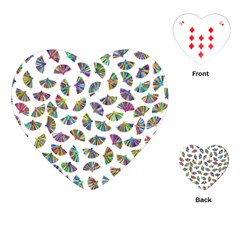 Folding Fan Background Wallpaper Playing Cards Single Design (heart)