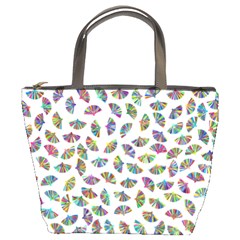 Folding Fan Background Wallpaper Bucket Bag