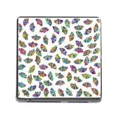 Folding Fan Background Wallpaper Memory Card Reader (square 5 Slot) by HermanTelo