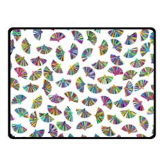 Folding Fan Background Wallpaper Fleece Blanket (small)