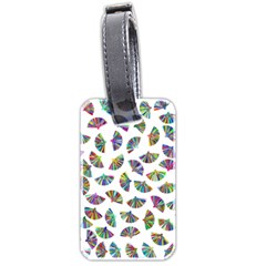 Folding Fan Background Wallpaper Luggage Tag (two Sides)