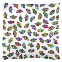 Folding Fan Background Wallpaper Large Flano Cushion Case (two Sides)