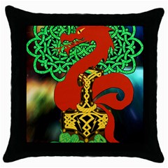 Ragnarok Dragon Monster Throw Pillow Case (black) by HermanTelo