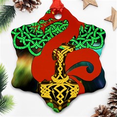 Ragnarok Dragon Monster Snowflake Ornament (two Sides) by HermanTelo