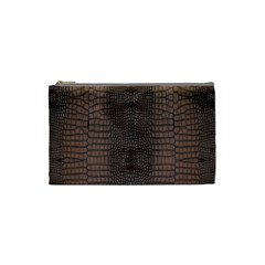 Brown Alligator Leather Skin Cosmetic Bag (small) by LoolyElzayat