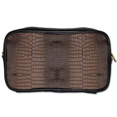 Brown Alligator Leather Skin Toiletries Bag (one Side) by LoolyElzayat