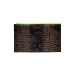 Brown Alligator Leather Skin Cosmetic Bag (xs) by LoolyElzayat