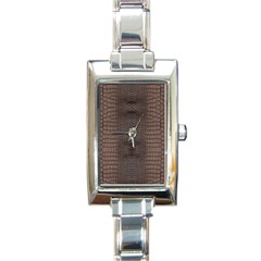 Brown Alligator Leather Skin Rectangle Italian Charm Watch by LoolyElzayat