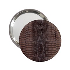 Brown Alligator Leather Skin 2 25  Handbag Mirrors by LoolyElzayat