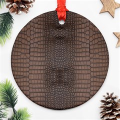 Brown Alligator Leather Skin Ornament (round) by LoolyElzayat