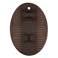 Brown Alligator Leather Skin Ornament (oval) by LoolyElzayat