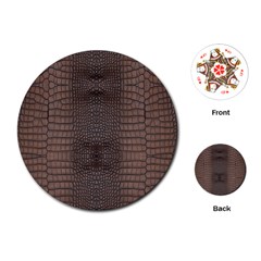 Brown Alligator Leather Skin Playing Cards Single Design (round) by LoolyElzayat