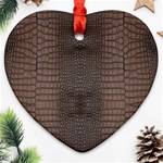 Brown Alligator Leather Skin Heart Ornament (Two Sides) Back