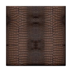 Brown Alligator Leather Skin Face Towel by LoolyElzayat