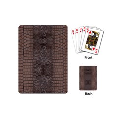 Brown Alligator Leather Skin Playing Cards Single Design (mini) by LoolyElzayat