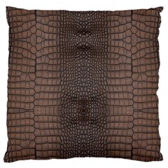 Brown Alligator Leather Skin Large Cushion Case (one Side) by LoolyElzayat