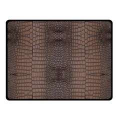 Brown Alligator Leather Skin Double Sided Fleece Blanket (small)  by LoolyElzayat