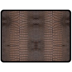 Brown Alligator Leather Skin Double Sided Fleece Blanket (large)  by LoolyElzayat