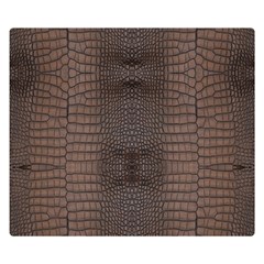 Brown Alligator Leather Skin Double Sided Flano Blanket (small)  by LoolyElzayat