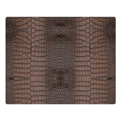 Brown Alligator Leather Skin Double Sided Flano Blanket (large)  by LoolyElzayat