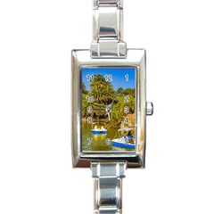 Parque Rodo Park, Montevideo, Uruguay Rectangle Italian Charm Watch by dflcprintsclothing