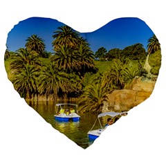 Parque Rodo Park, Montevideo, Uruguay Large 19  Premium Flano Heart Shape Cushions by dflcprintsclothing