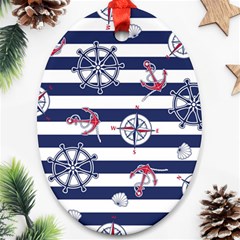 Seamless-marine-pattern Ornament (oval)