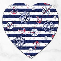 Seamless-marine-pattern Jigsaw Puzzle (heart)