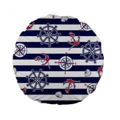 Seamless-marine-pattern Standard 15  Premium Round Cushions