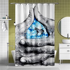 Hands Horse Hand Dream Shower Curtain 48  X 72  (small)  by HermanTelo