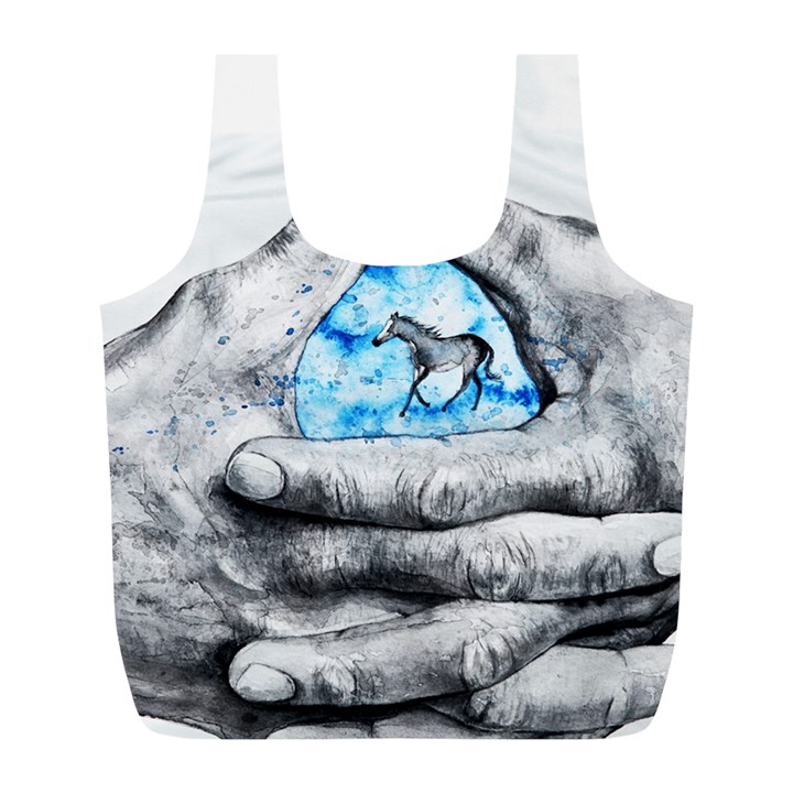 Hands Horse Hand Dream Full Print Recycle Bag (L)