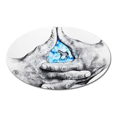 Hands Horse Hand Dream Oval Magnet by HermanTelo