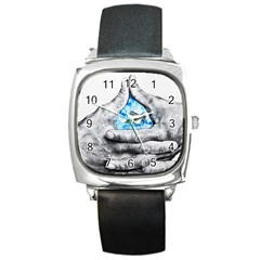 Hands Horse Hand Dream Square Metal Watch