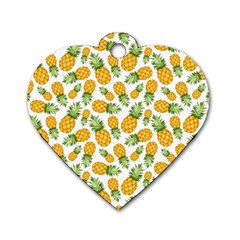 Pineapples Dog Tag Heart (one Side)