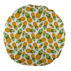 Pineapples Large 18  Premium Flano Round Cushions by goljakoff