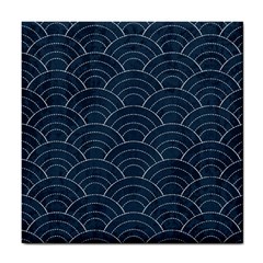 Blue Sashiko Pattern Tile Coaster by goljakoff