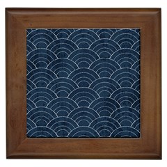 Blue Sashiko Pattern Framed Tile by goljakoff