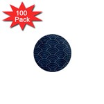 Blue Sashiko pattern 1  Mini Magnets (100 pack)  Front