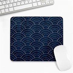 Blue Sashiko Pattern Large Mousepads by goljakoff