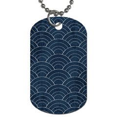 Blue Sashiko Pattern Dog Tag (two Sides) by goljakoff