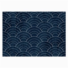 Blue Sashiko Pattern Large Glasses Cloth (2 Sides) by goljakoff