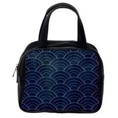 Blue Sashiko Pattern Classic Handbag (one Side) by goljakoff