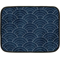 Blue Sashiko Pattern Fleece Blanket (mini) by goljakoff