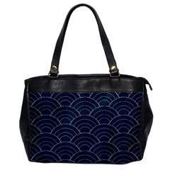 Blue Sashiko Pattern Oversize Office Handbag