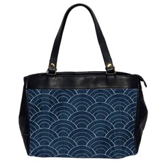 Blue Sashiko Pattern Oversize Office Handbag (2 Sides)